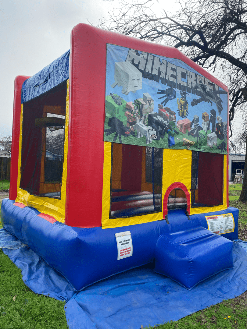 A large inflatable castle with a game on it.